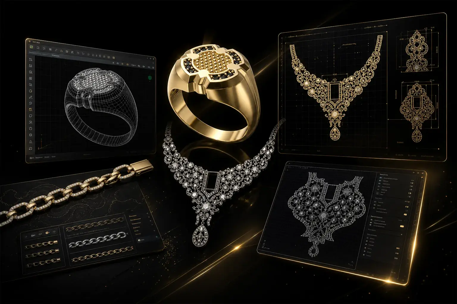 Luxury services catalog hero collage for Keystones Cad