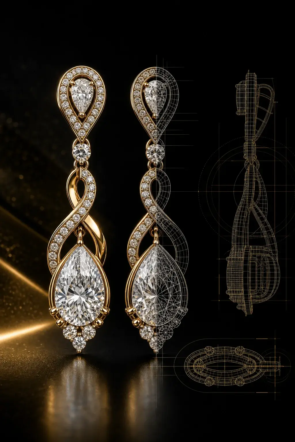 Diamond Drop Earrings